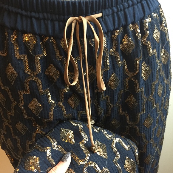 Anthropologie NWT Sequin Jogger Pants - Picture 7 of 7